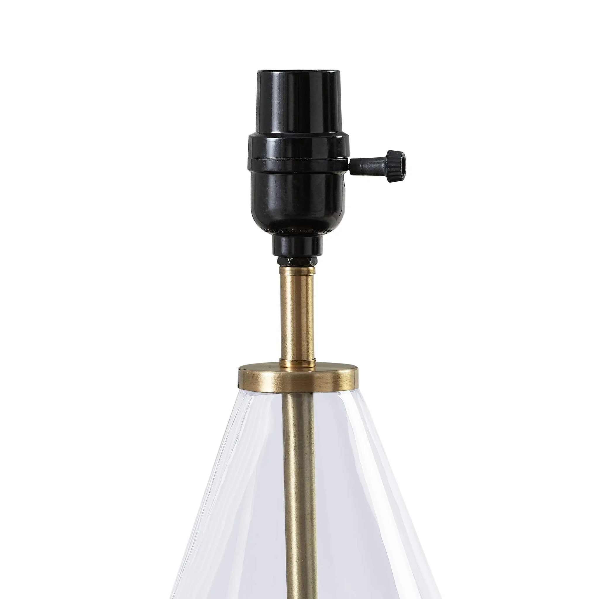 Better Homes & Gardens Glass with Brass Base Table Lamp, 18" H